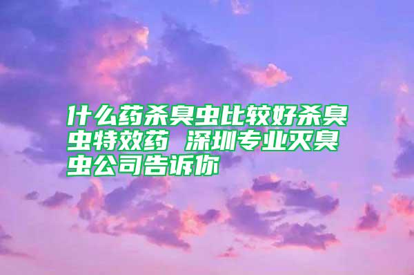 什么藥殺臭蟲比較好殺臭蟲特效藥 深圳專業(yè)滅臭蟲公司告訴你