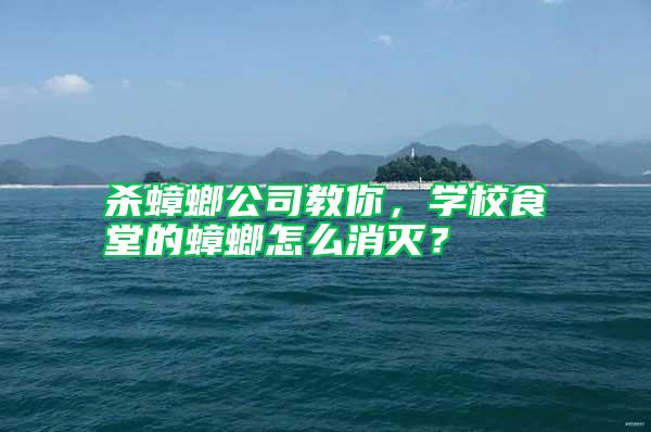 殺蟑螂公司教你，學(xué)校食堂的蟑螂怎么消滅？