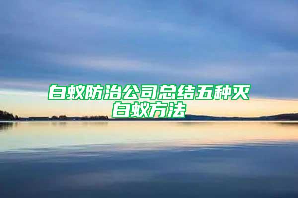 白蟻防治公司總結(jié)五種滅白蟻方法