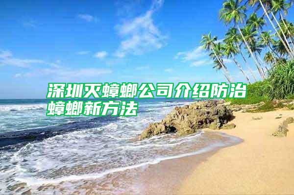 深圳滅蟑螂公司介紹防治蟑螂新方法