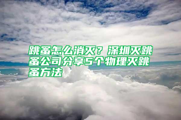 跳蚤怎么消滅？深圳滅跳蚤公司分享5個(gè)物理滅跳蚤方法