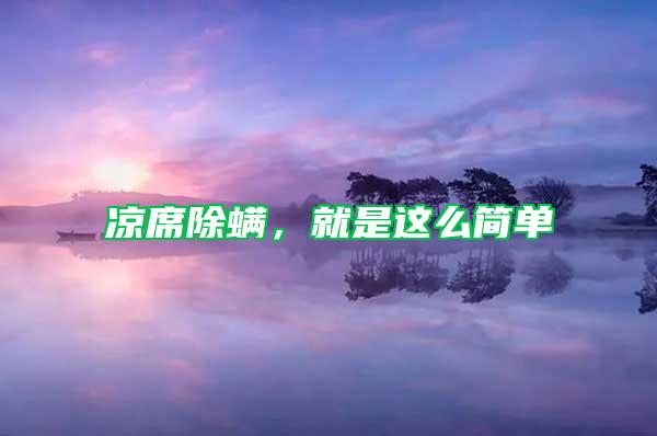 涼席除螨，就是這么簡單