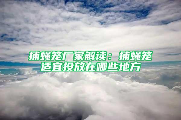 捕蠅籠廠家解讀：捕蠅籠適宜投放在哪些地方