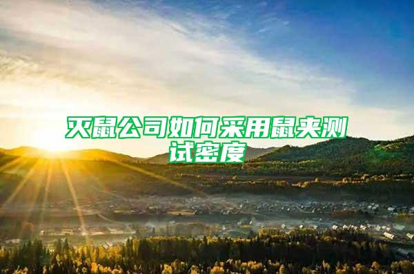 滅鼠公司如何采用鼠夾測(cè)試密度