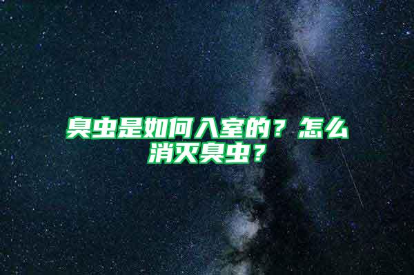 臭蟲是如何入室的？怎么消滅臭蟲？