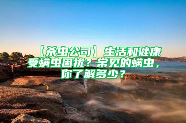 【殺蟲公司】生活和健康受螨蟲困擾？常見的螨蟲，你了解多少？