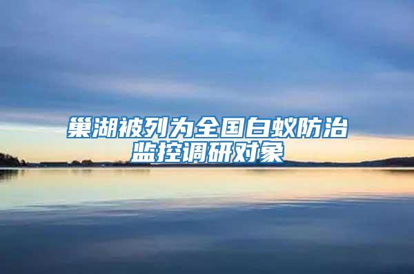 巢湖被列為全國白蟻防治監(jiān)控調(diào)研對象