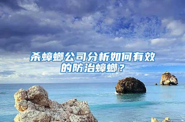 殺蟑螂公司分析如何有效的防治蟑螂？