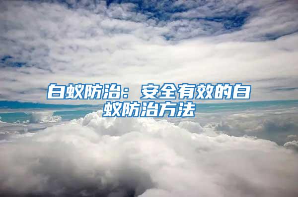 白蟻防治：安全有效的白蟻防治方法