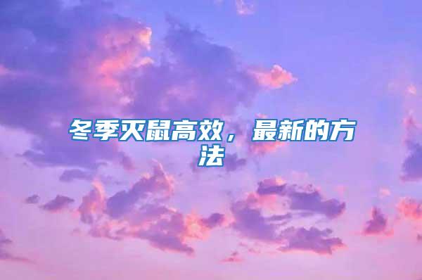 冬季滅鼠高效，最新的方法