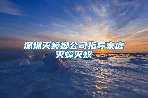 深圳滅蟑螂公司指導(dǎo)家庭滅蟑滅蟻