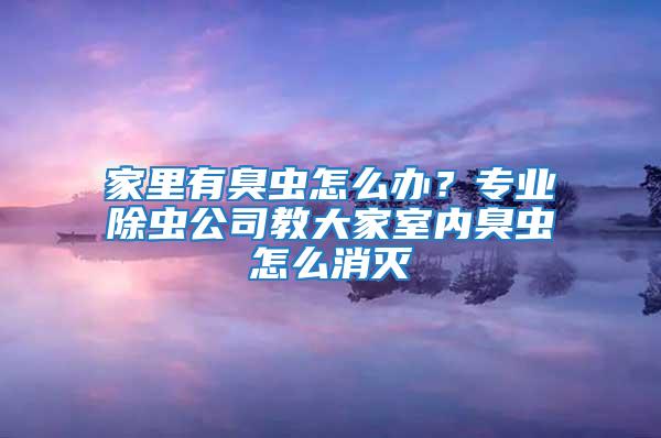 家里有臭蟲怎么辦？專業(yè)除蟲公司教大家室內(nèi)臭蟲怎么消滅