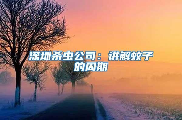 深圳殺蟲公司：講解蚊子的周期