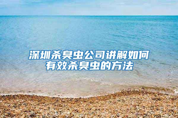 深圳殺臭蟲公司講解如何有效殺臭蟲的方法