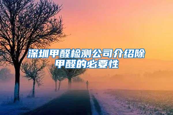 深圳甲醛檢測(cè)公司介紹除甲醛的必要性