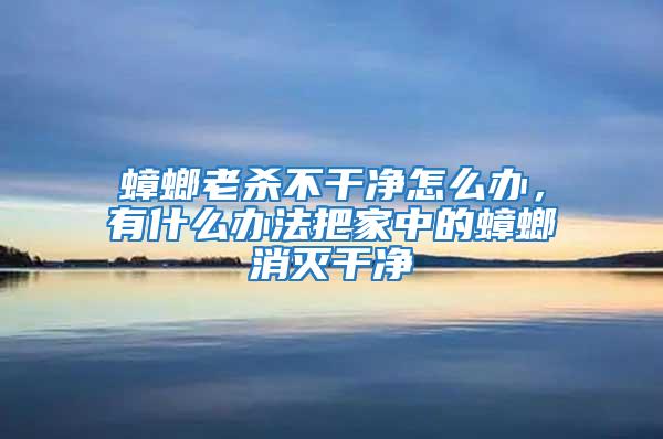 蟑螂老殺不干凈怎么辦，有什么辦法把家中的蟑螂消滅干凈