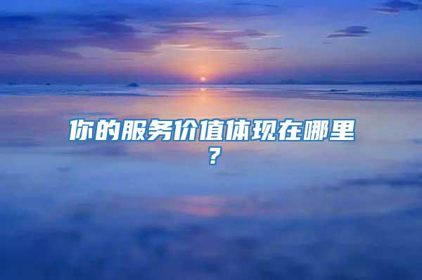 你的服務(wù)價(jià)值體現(xiàn)在哪里？