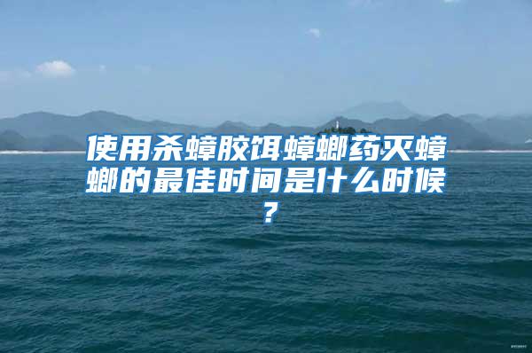 使用殺蟑膠餌蟑螂藥滅蟑螂的最佳時(shí)間是什么時(shí)候？