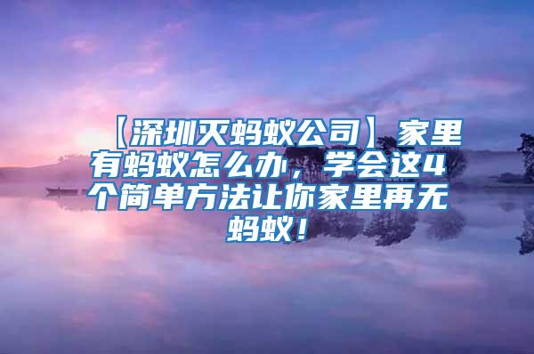 【深圳滅螞蟻公司】家里有螞蟻怎么辦，學(xué)會這4個簡單方法讓你家里再無螞蟻！