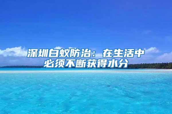 深圳白蟻防治：在生活中必須不斷獲得水分