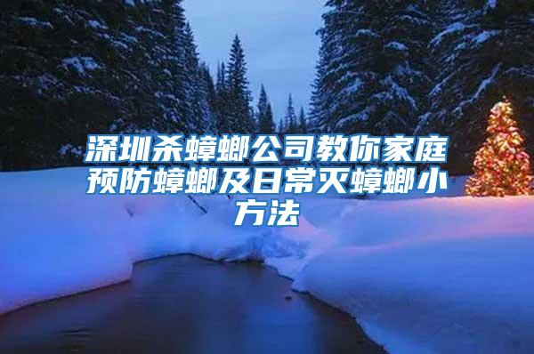 深圳殺蟑螂公司教你家庭預防蟑螂及日常滅蟑螂小方法