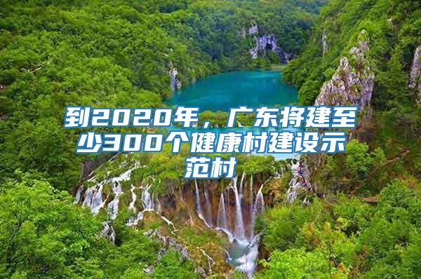 到2020年，廣東將建至少300個健康村建設示范村