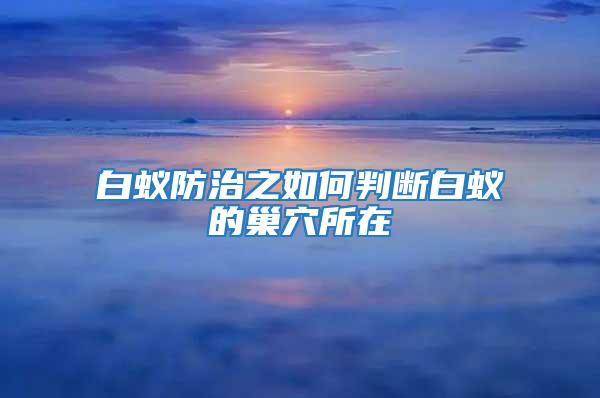 白蟻防治之如何判斷白蟻的巢穴所在