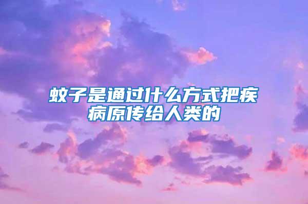 蚊子是通過什么方式把疾病原傳給人類的