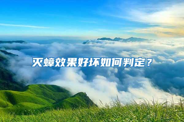 滅蟑效果好壞如何判定？