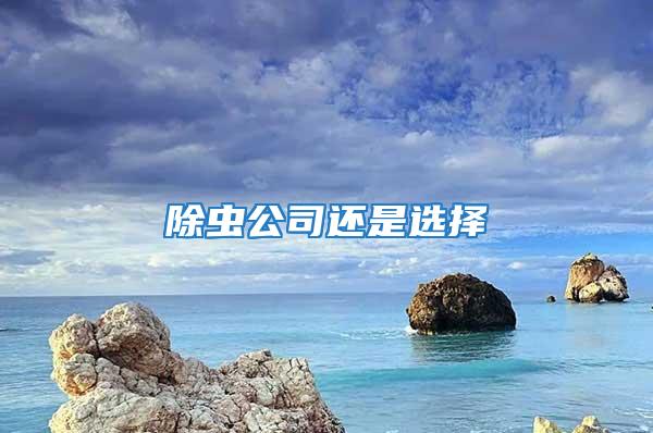 除蟲公司還是選擇