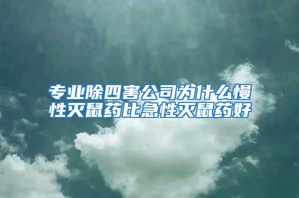 專業(yè)除四害公司為什么慢性滅鼠藥比急性滅鼠藥好