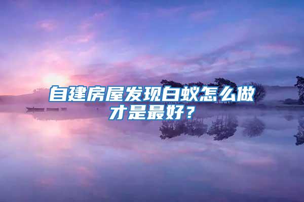 自建房屋發(fā)現(xiàn)白蟻怎么做才是最好？