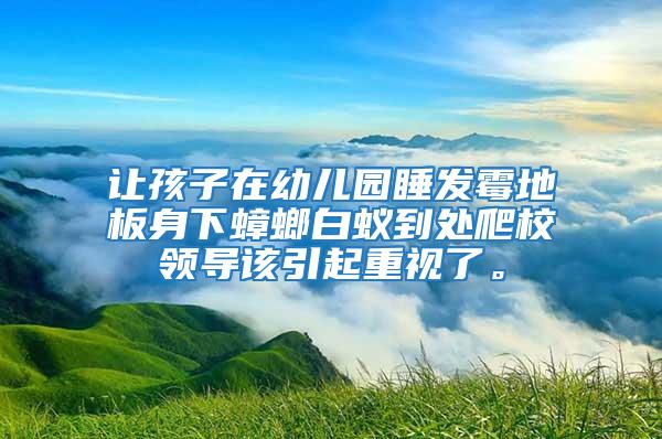 讓孩子在幼兒園睡發(fā)霉地板身下蟑螂白蟻到處爬校領(lǐng)導(dǎo)該引起重視了。