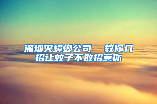 深圳滅蟑螂公司  教你幾招讓蚊子不敢招惹你