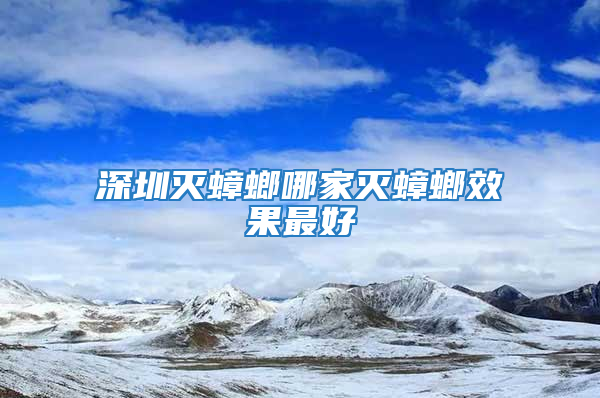 深圳滅蟑螂哪家滅蟑螂效果最好