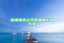 深圳消殺公司蒼蠅的防制方案